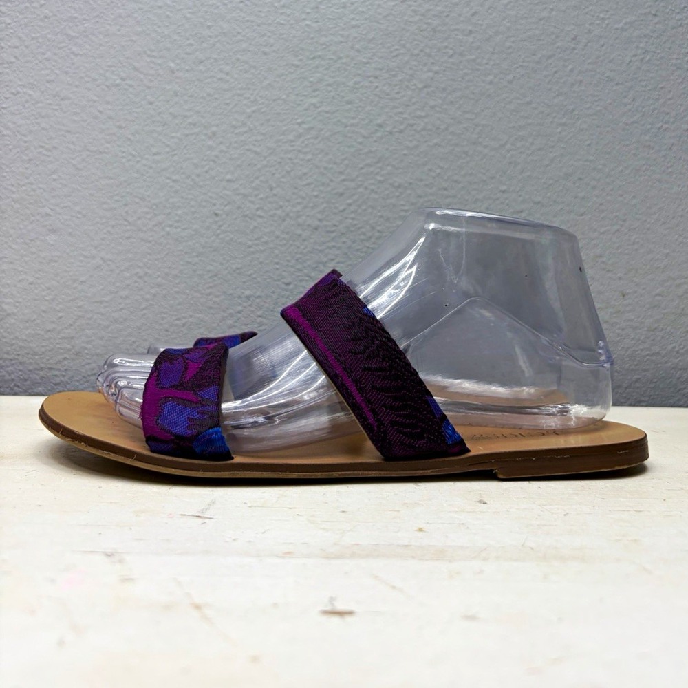 J. Crew Purple Malta Fabric Slide Slide Sandals Size 7